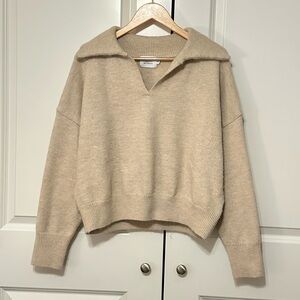 Elegant Beige V-Neck Sweater